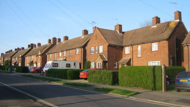 A line of houses in the UK. A line of houses in the UK.