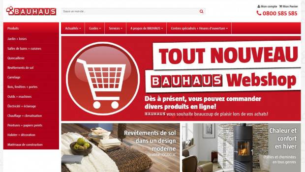Bauhaus now operates an online shop for the Swiss market too. Bauhaus now operates an online shop for the Swiss market too.