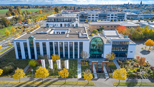 The Eurobaustoff headquarters in Bad Nauheim: the cooperative has 450 partners with 1 683 locations in Germany, France, Italy, Liechtenstein, Luxembourg, the Netherlands, Austria, Sweden and Switzerland.